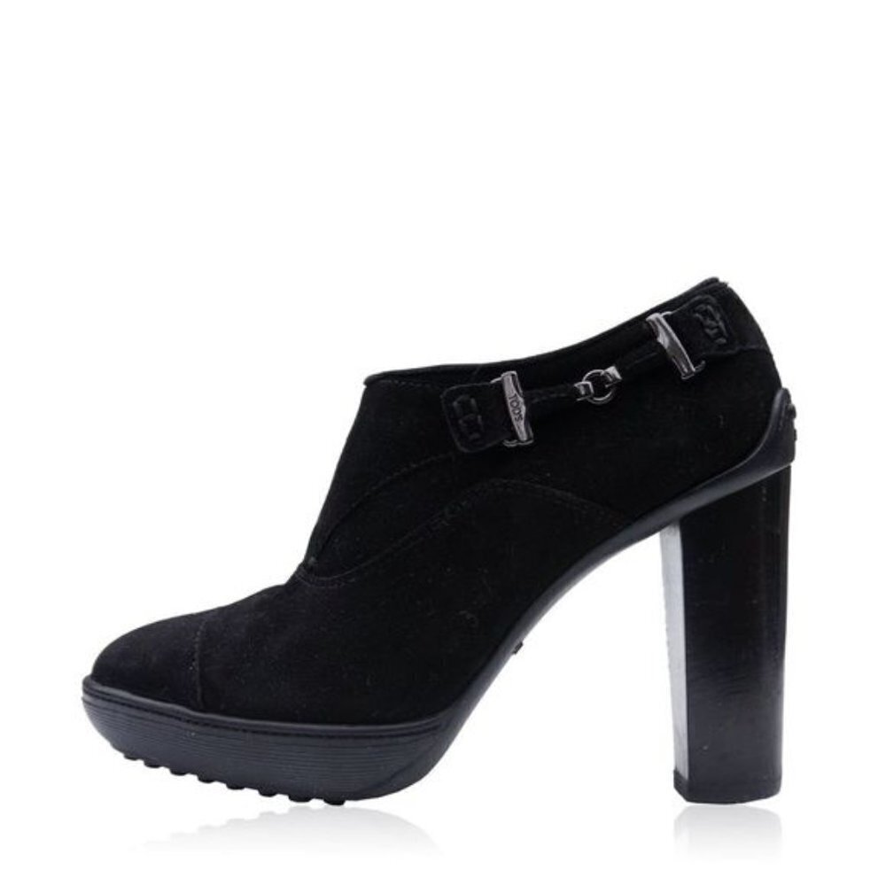 Tods black suede booties 39 1/2
